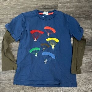 Mini Boden Kids 5-6 Parachute Birds Long Sleeve Shirt
